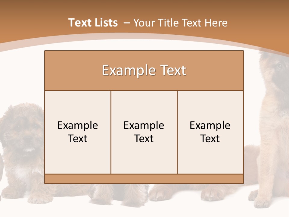 Group Of Puppies PowerPoint Template