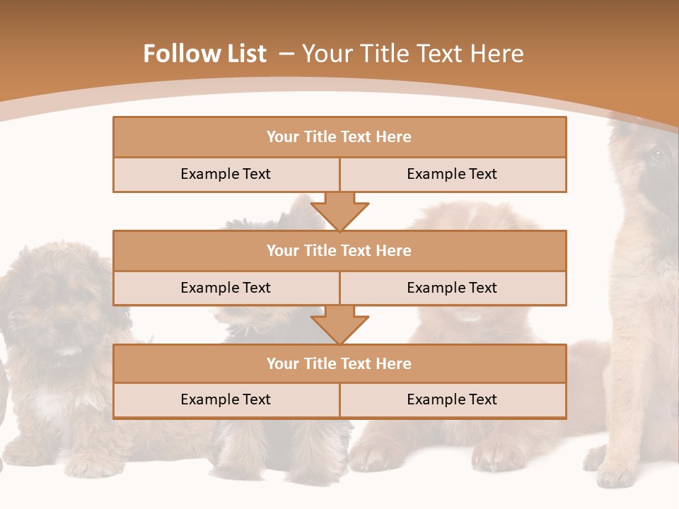 Group Of Puppies PowerPoint Template