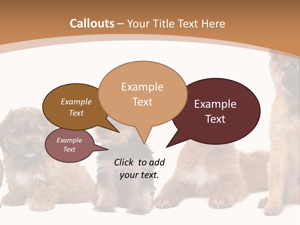 Group Of Puppies PowerPoint Template