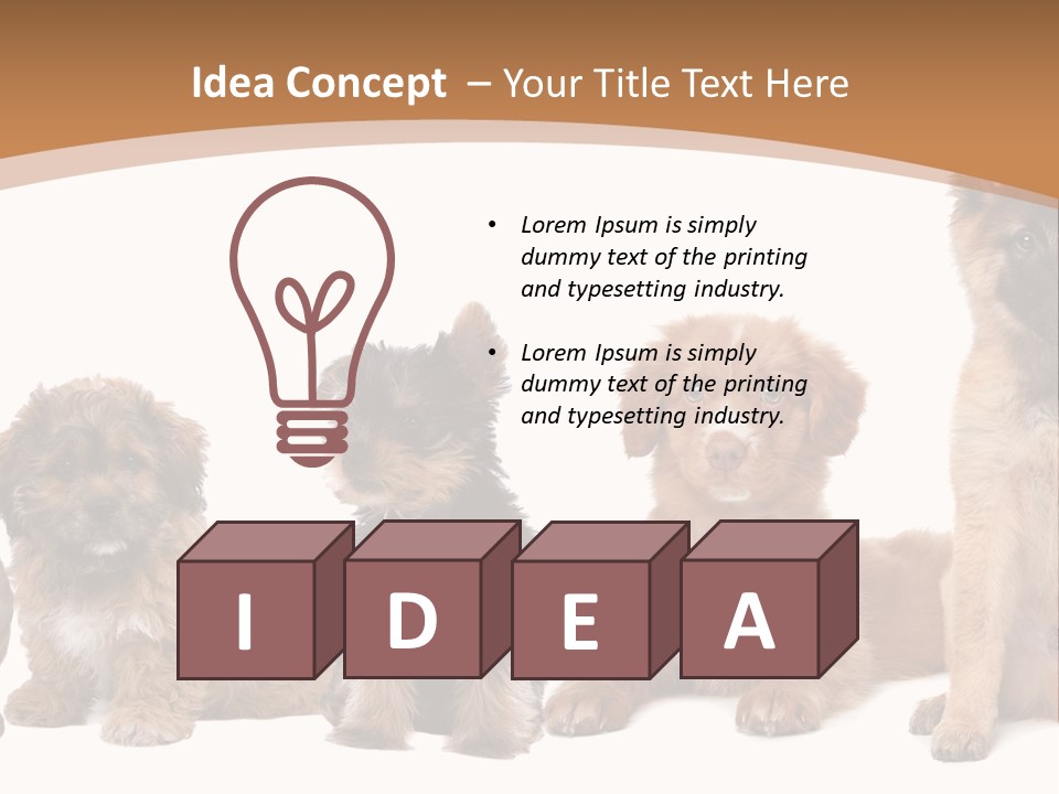 Group Of Puppies PowerPoint Template