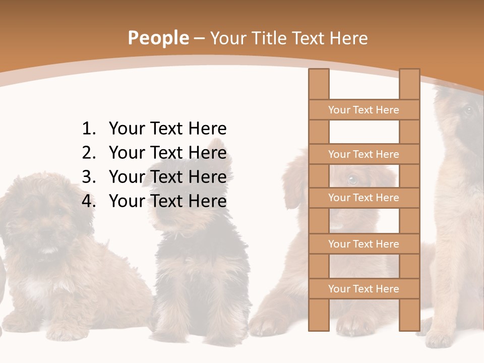 Group Of Puppies PowerPoint Template