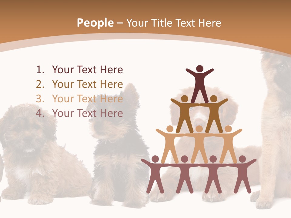 Group Of Puppies PowerPoint Template