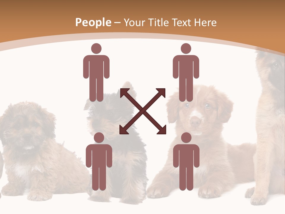 Group Of Puppies PowerPoint Template