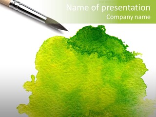 Watercolor Painting Brush PowerPoint Template