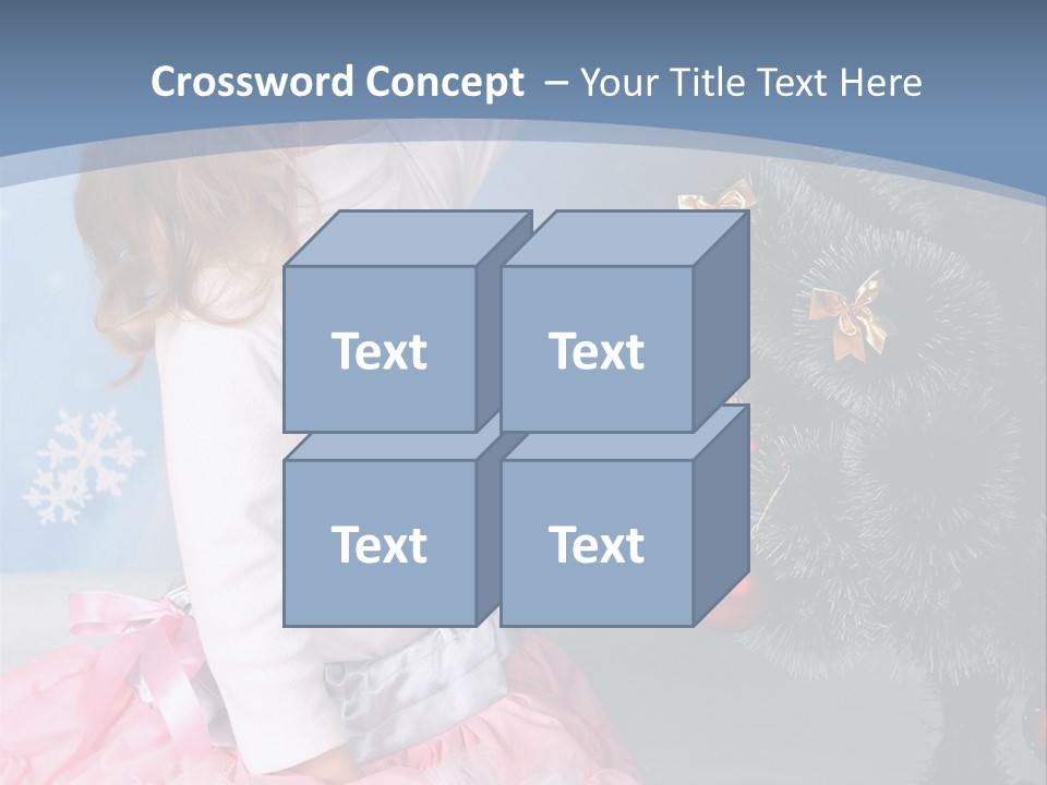 Fishnet Snowflake Gold PowerPoint Template