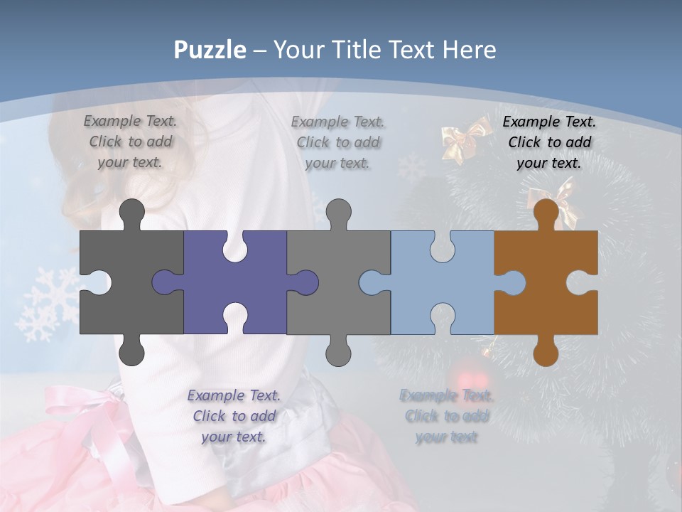 Fishnet Snowflake Gold PowerPoint Template