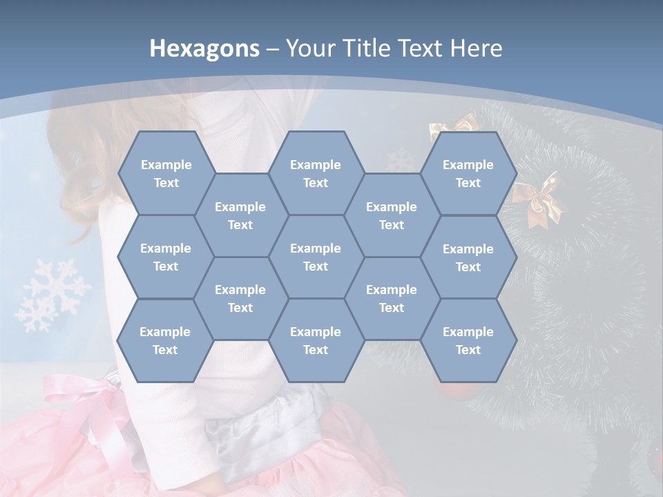 Fishnet Snowflake Gold PowerPoint Template