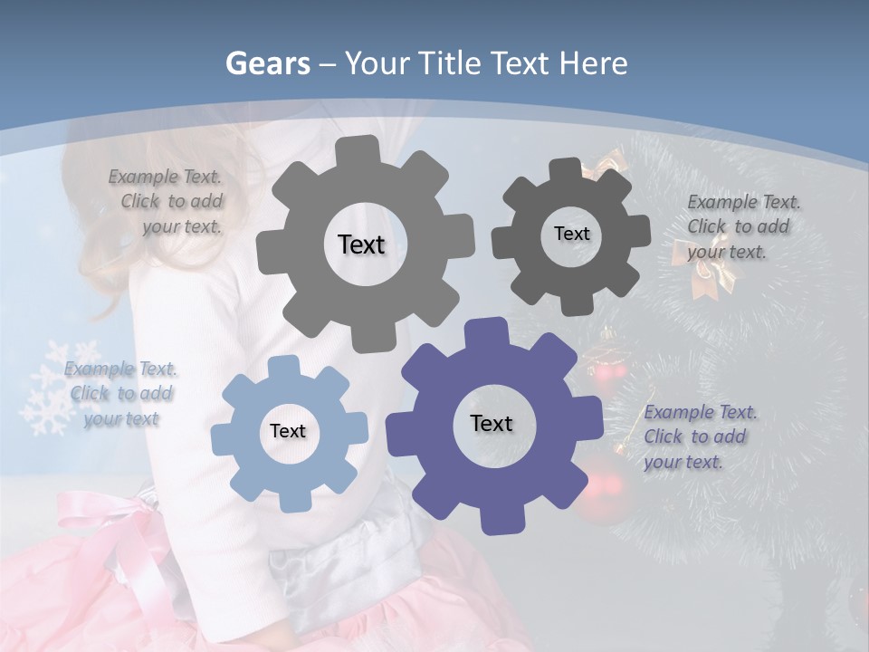 Fishnet Snowflake Gold PowerPoint Template