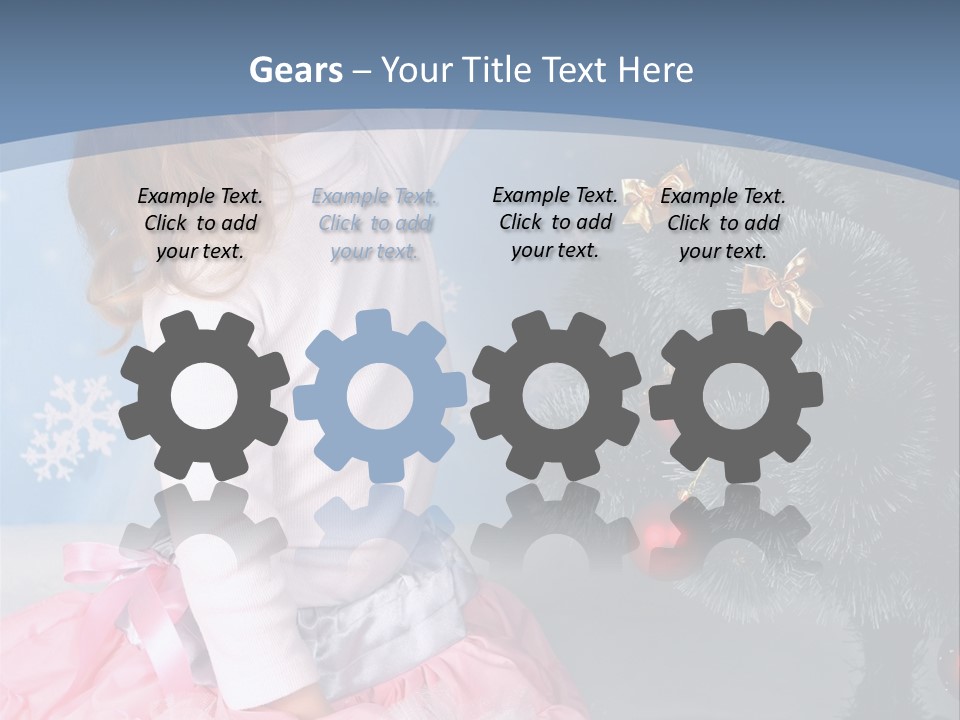 Fishnet Snowflake Gold PowerPoint Template