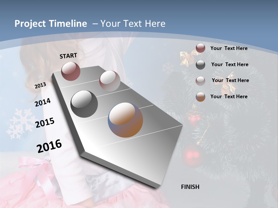 Fishnet Snowflake Gold PowerPoint Template