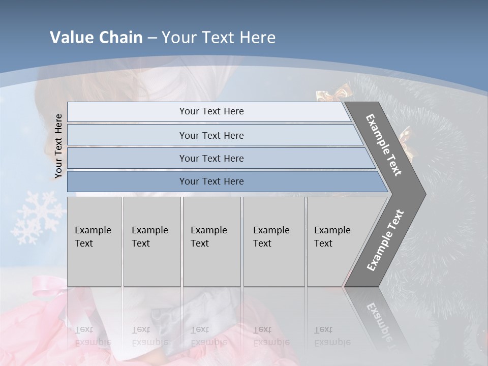 Fishnet Snowflake Gold PowerPoint Template