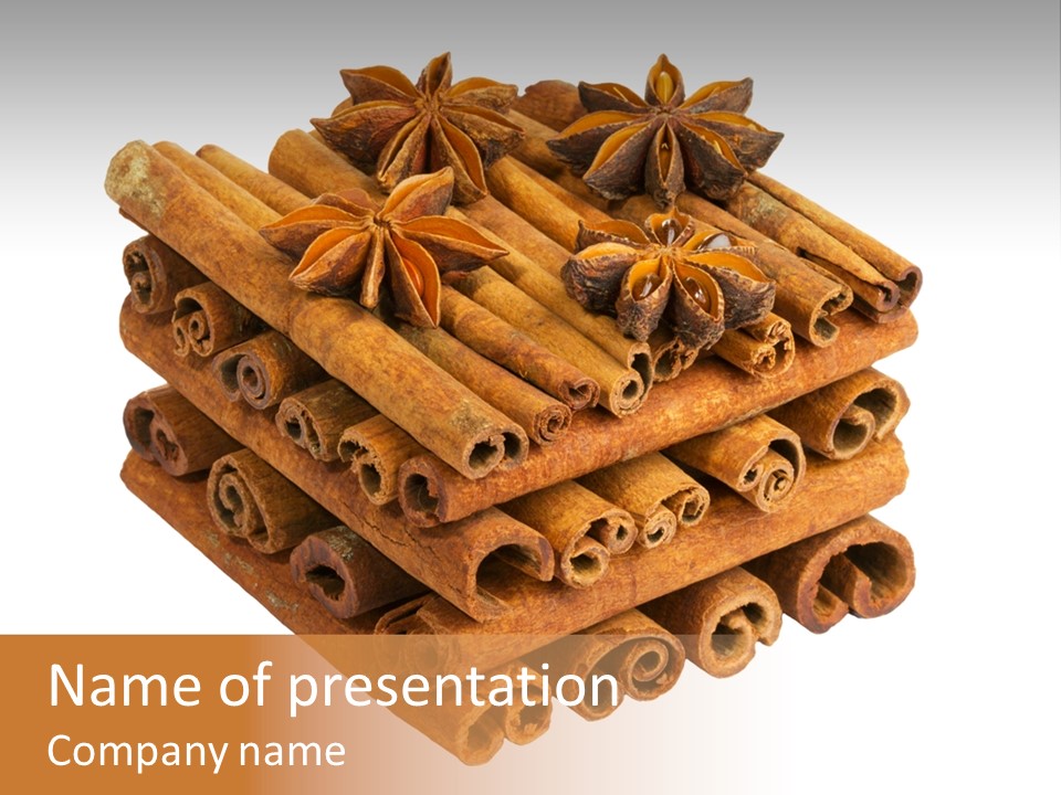 Gourmet Decoration Cinnamon PowerPoint Template