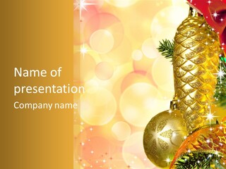 Box Gold Holiday PowerPoint Template