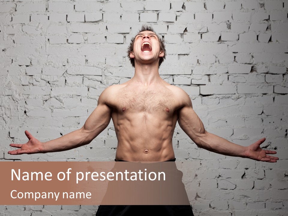 Man Roaring PowerPoint Template