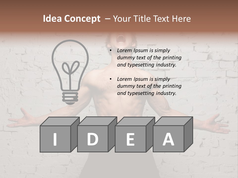 Man Roaring PowerPoint Template