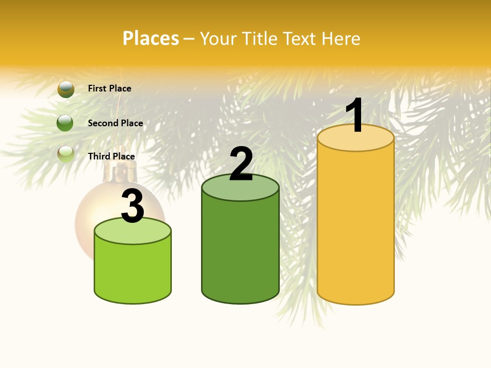 Decoration Golden Branch PowerPoint Template