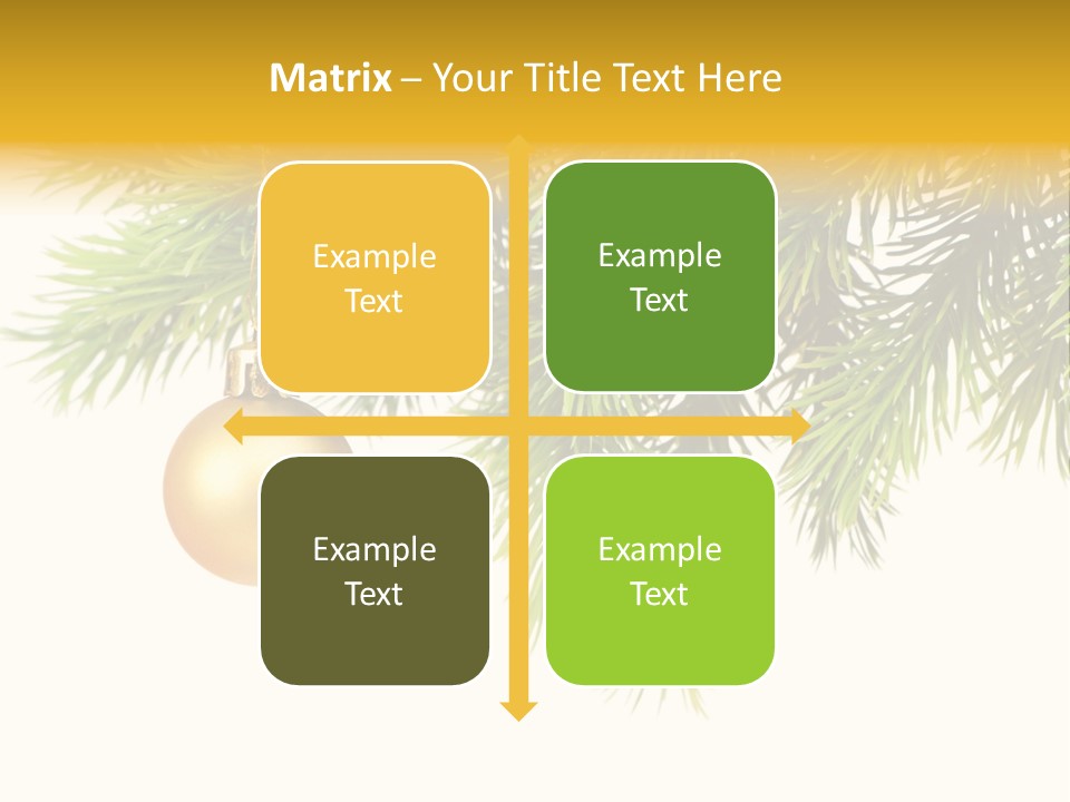 Decoration Golden Branch PowerPoint Template