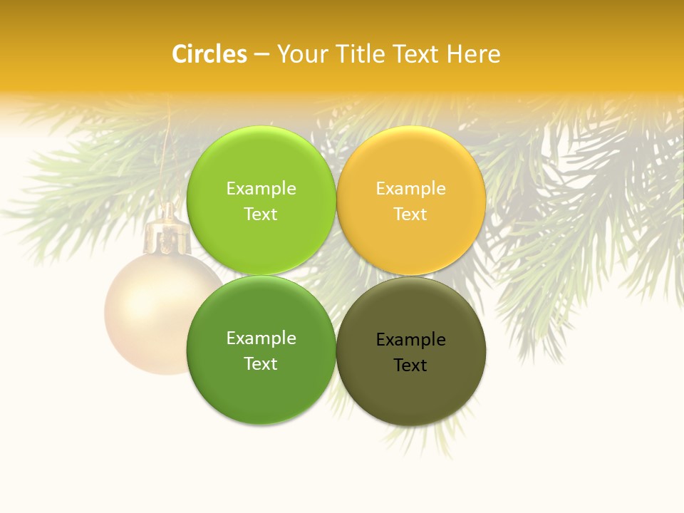 Decoration Golden Branch PowerPoint Template