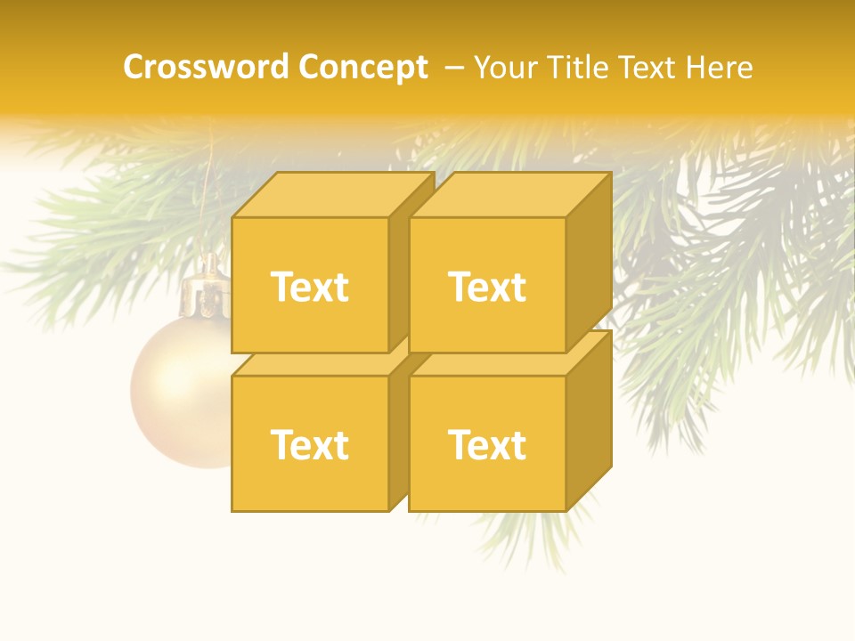 Decoration Golden Branch PowerPoint Template