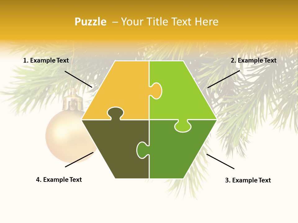 Decoration Golden Branch PowerPoint Template