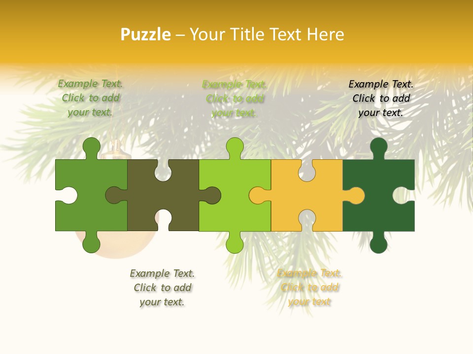 Decoration Golden Branch PowerPoint Template