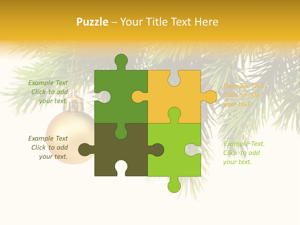 Decoration Golden Branch PowerPoint Template