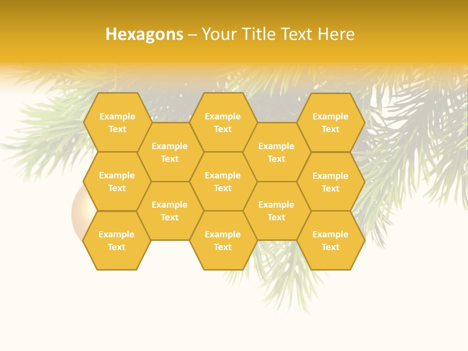 Decoration Golden Branch PowerPoint Template