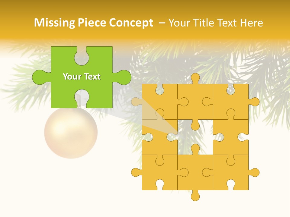 Decoration Golden Branch PowerPoint Template