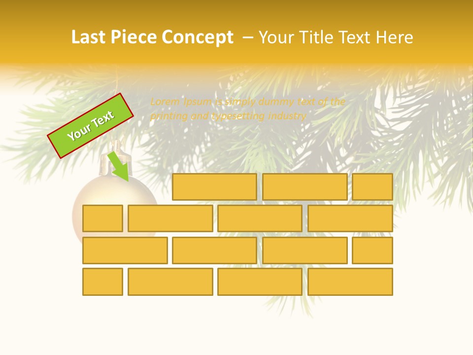 Decoration Golden Branch PowerPoint Template