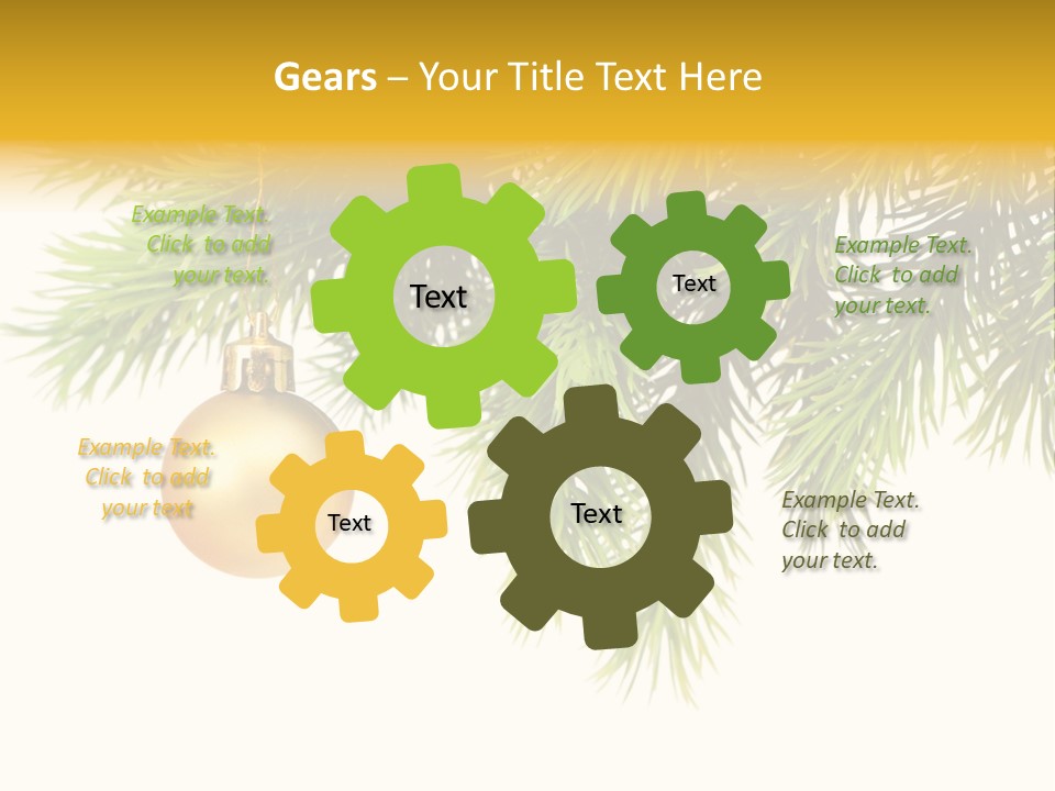 Decoration Golden Branch PowerPoint Template