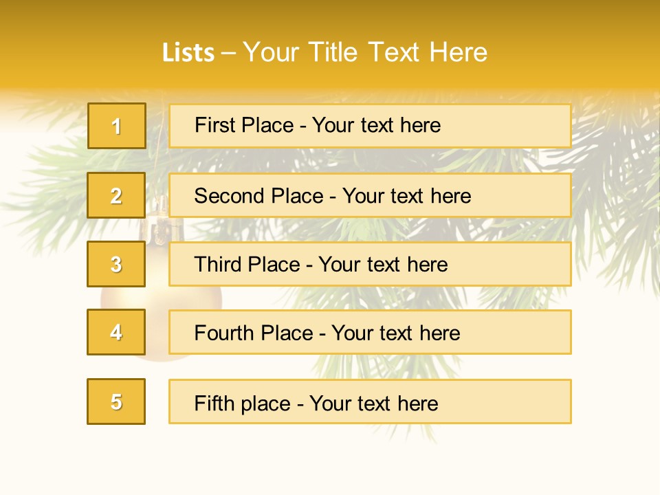 Decoration Golden Branch PowerPoint Template