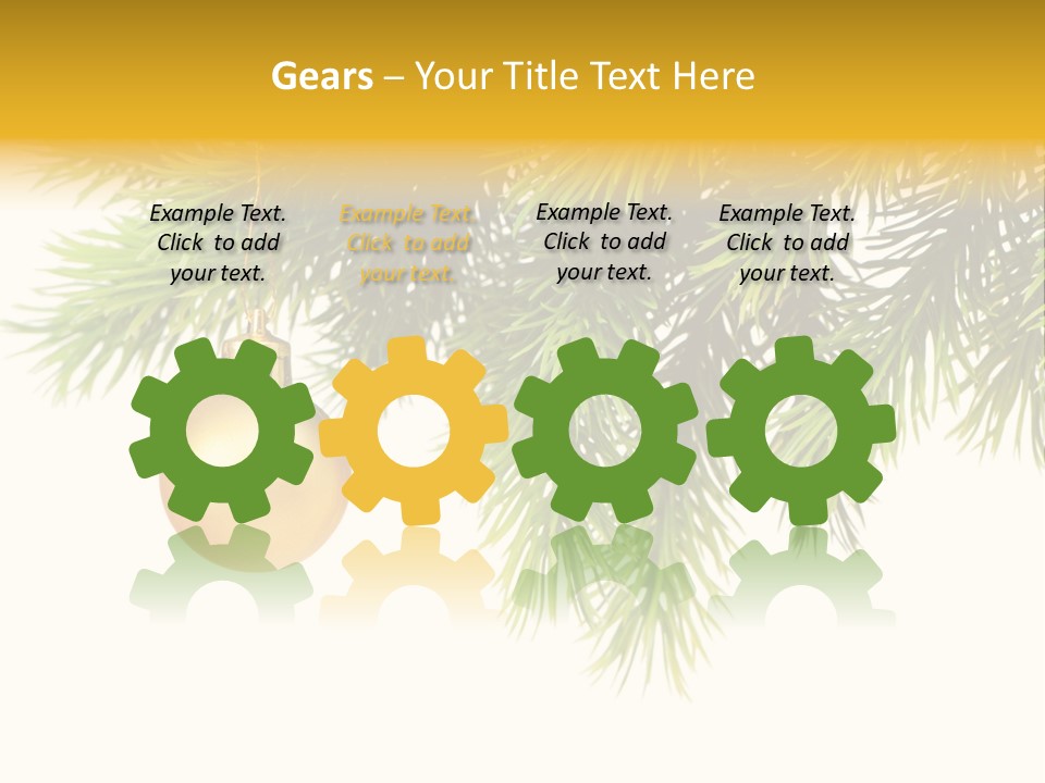 Decoration Golden Branch PowerPoint Template