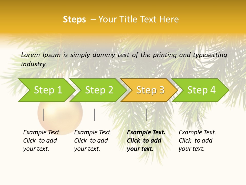 Decoration Golden Branch PowerPoint Template