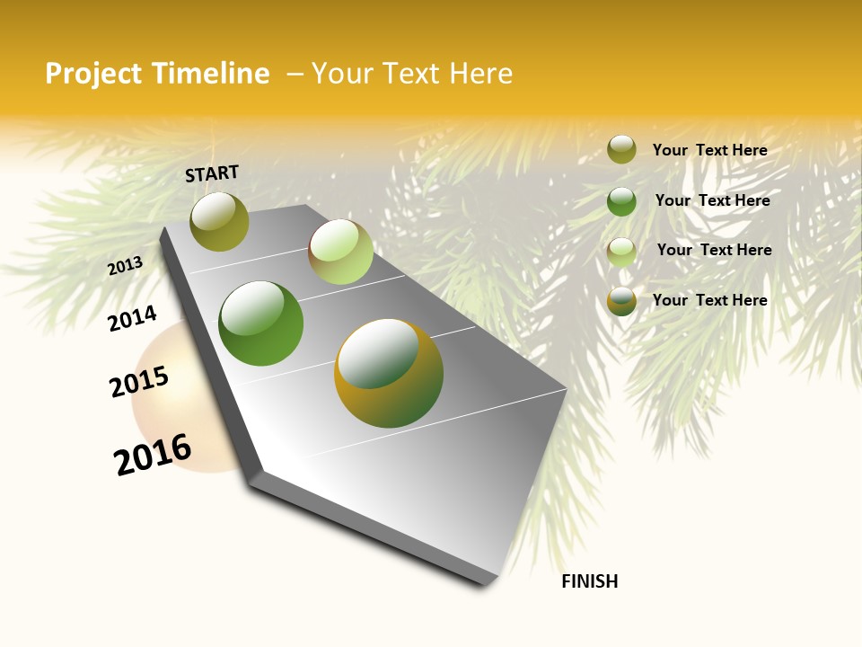 Decoration Golden Branch PowerPoint Template