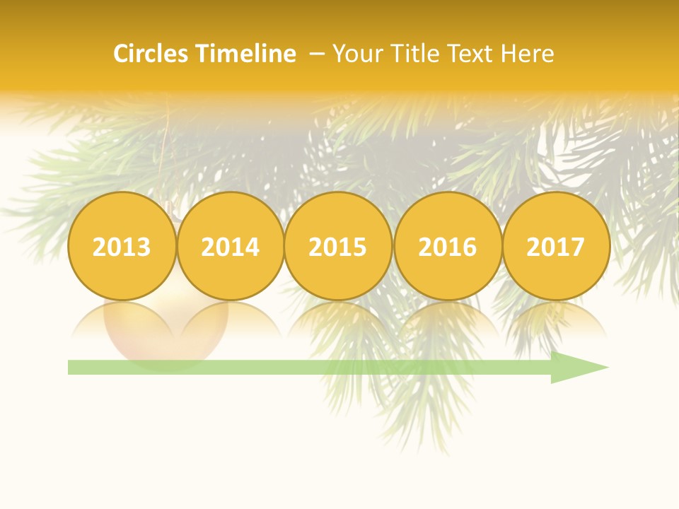 Decoration Golden Branch PowerPoint Template