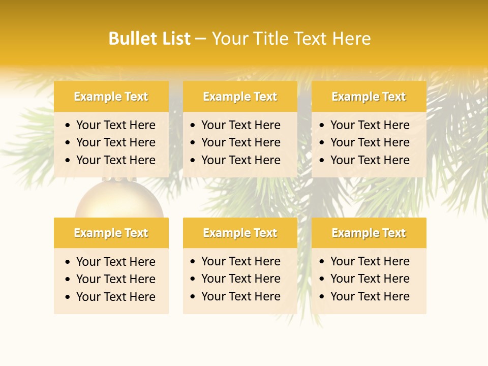 Decoration Golden Branch PowerPoint Template