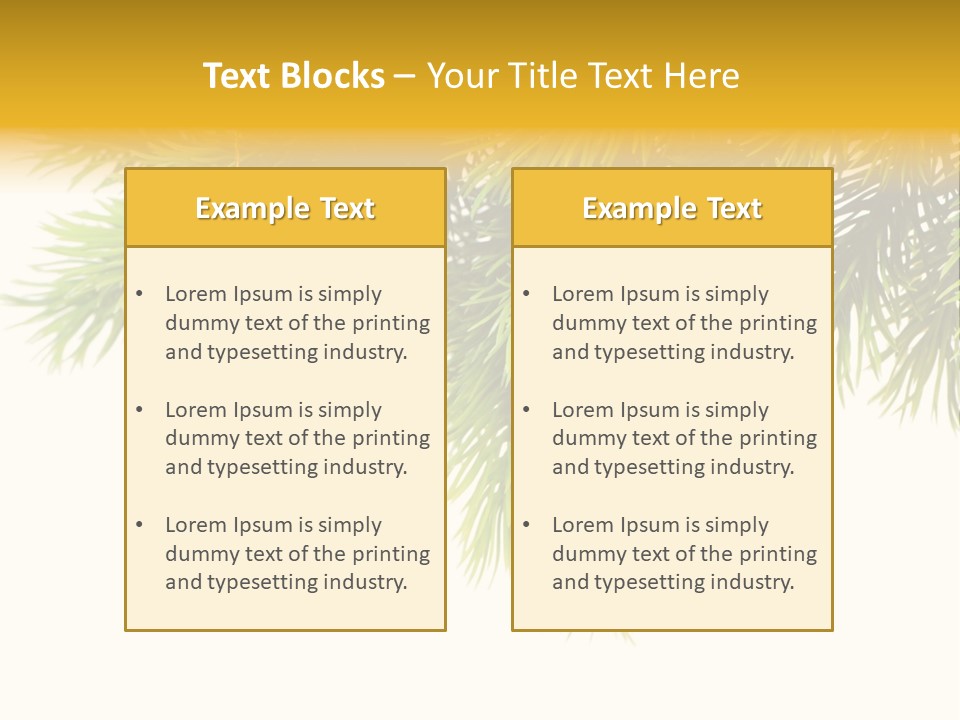 Decoration Golden Branch PowerPoint Template