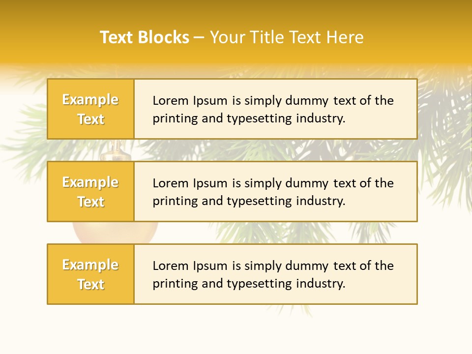 Decoration Golden Branch PowerPoint Template