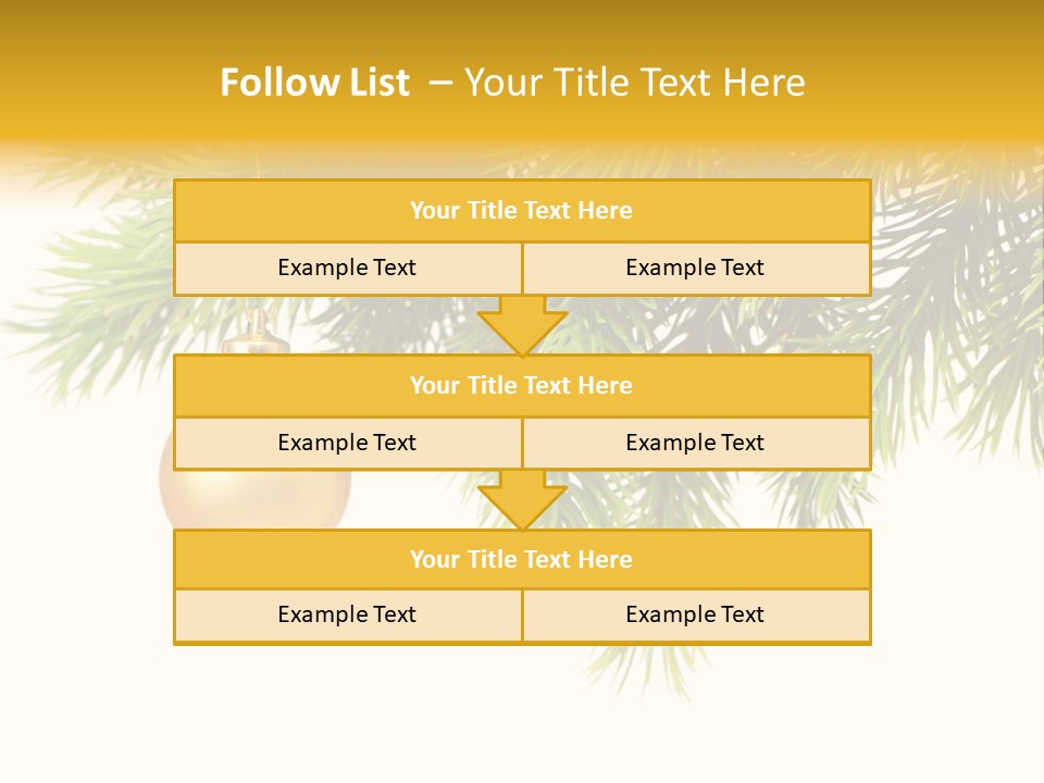 Decoration Golden Branch PowerPoint Template