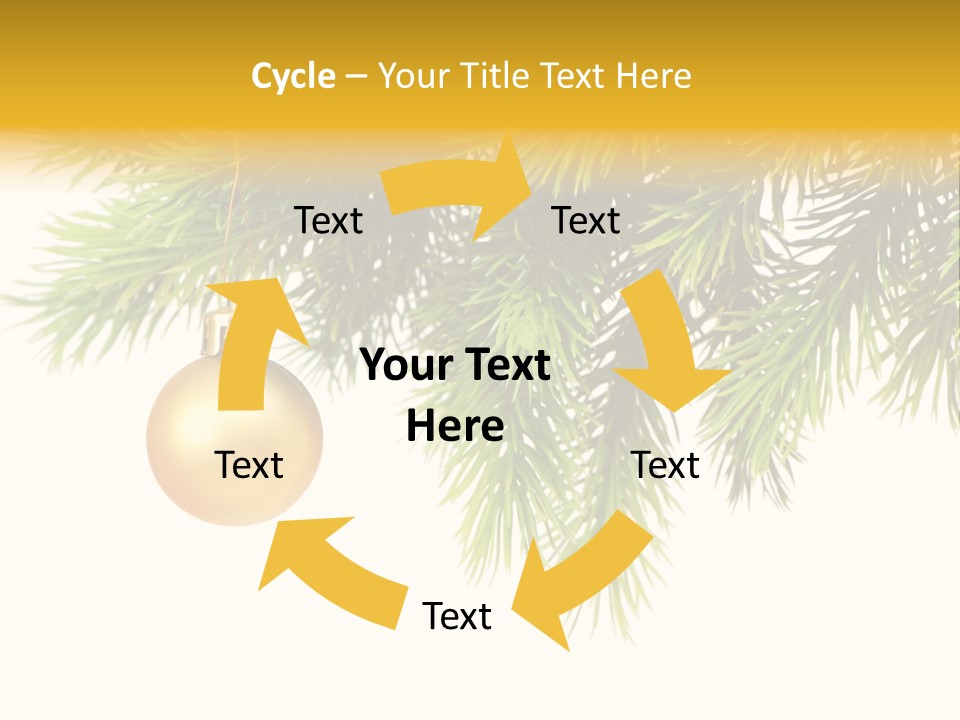 Decoration Golden Branch PowerPoint Template
