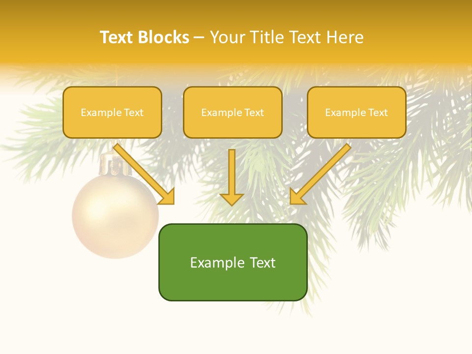 Decoration Golden Branch PowerPoint Template