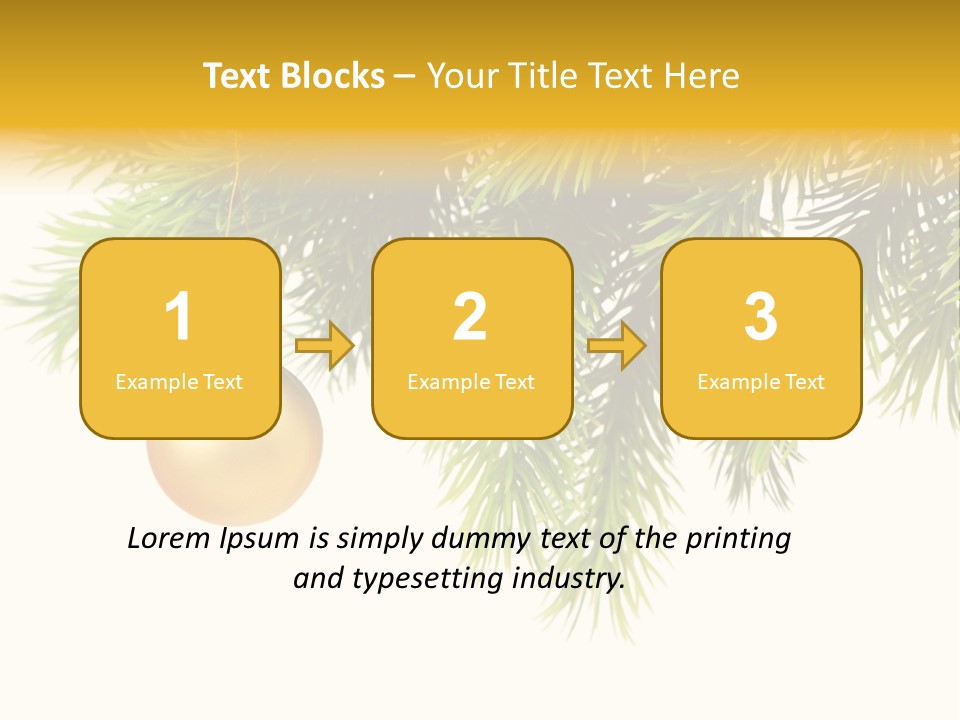 Decoration Golden Branch PowerPoint Template