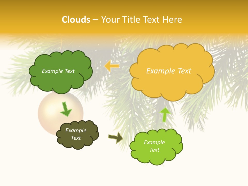 Decoration Golden Branch PowerPoint Template