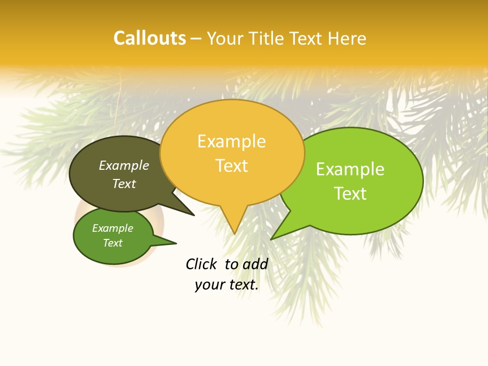 Decoration Golden Branch PowerPoint Template