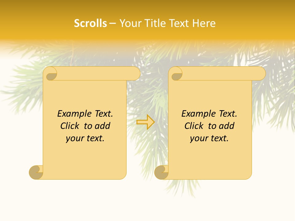 Decoration Golden Branch PowerPoint Template