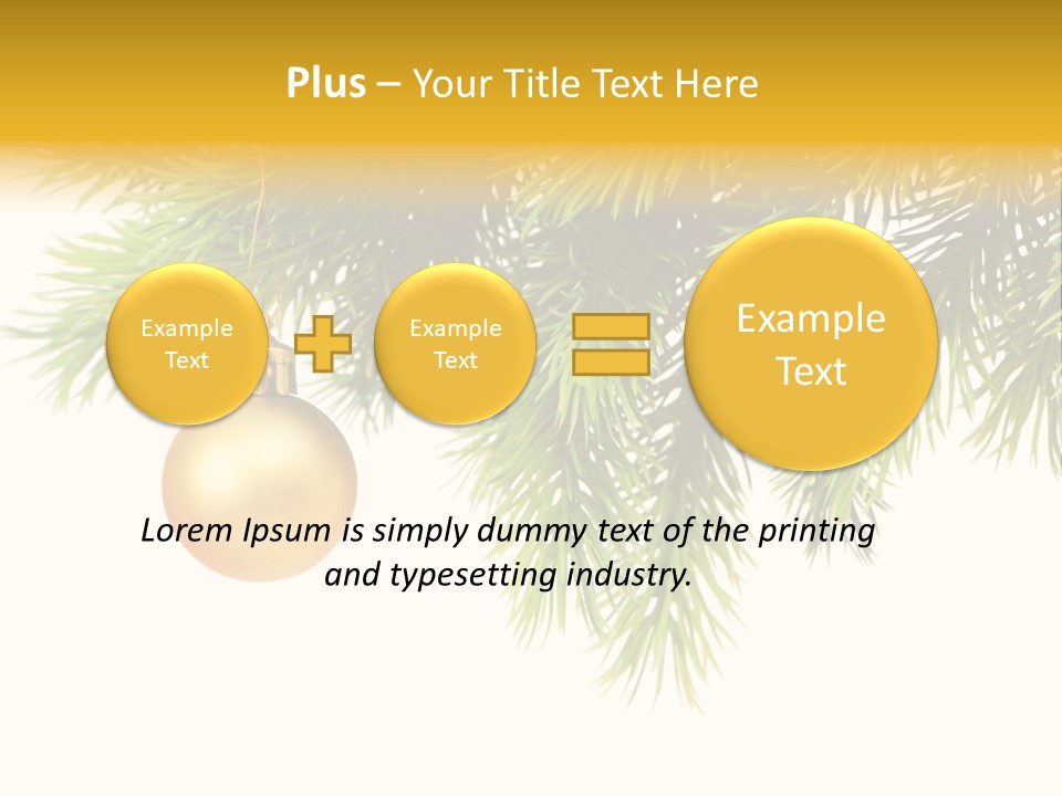 Decoration Golden Branch PowerPoint Template