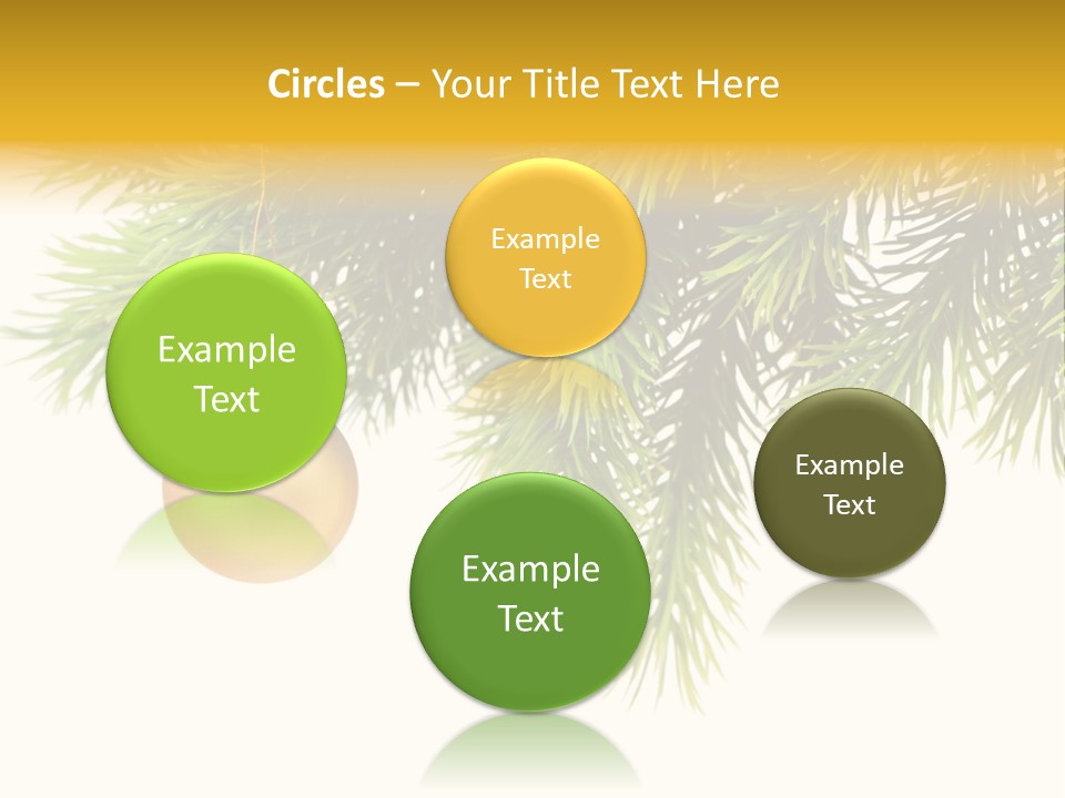 Decoration Golden Branch PowerPoint Template