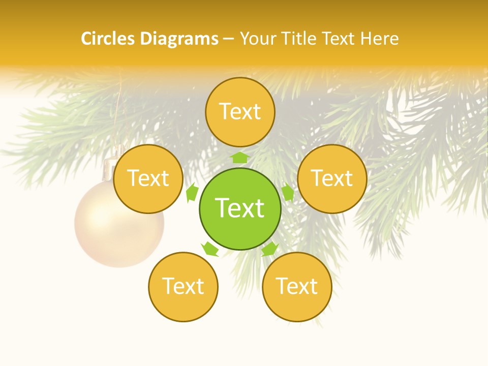 Decoration Golden Branch PowerPoint Template