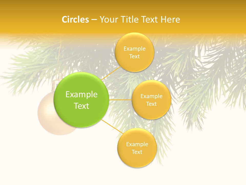 Decoration Golden Branch PowerPoint Template