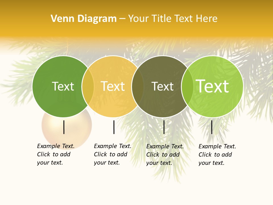 Decoration Golden Branch PowerPoint Template
